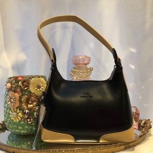Daniela Moda Black Tan Leather Mini Purse NEW